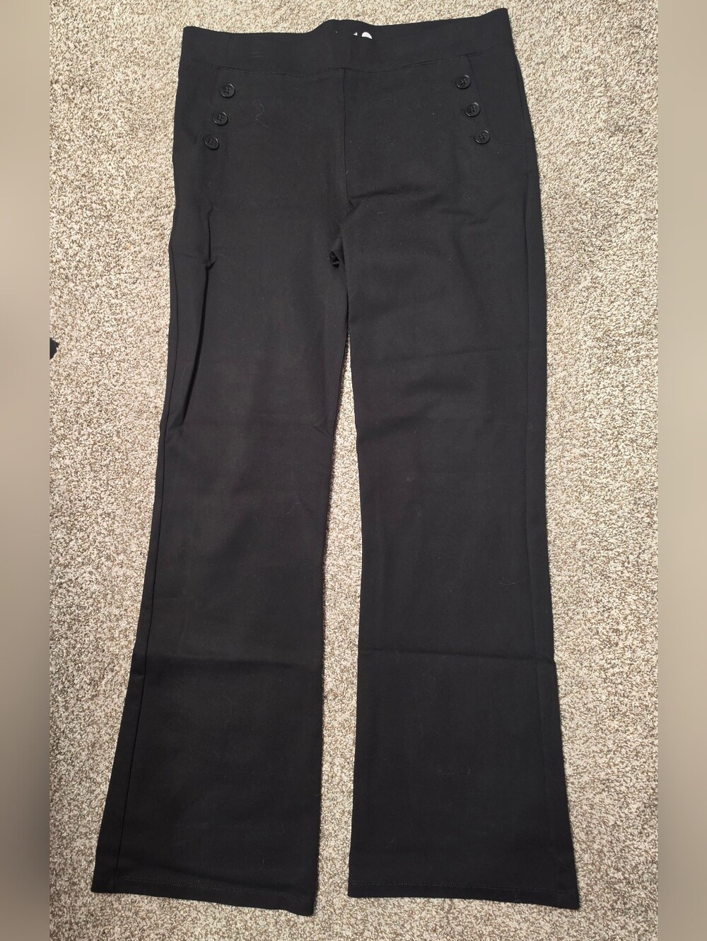 Betabrand Black 6 Six Button Dress Yoga Pants XL
